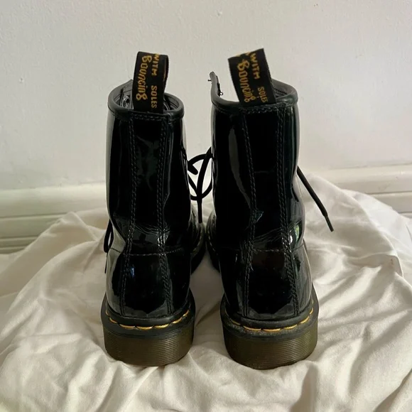 Dr. Martens Jadon Black Patent Leather Boots Size US 5M 6L - Picture 5 of 6